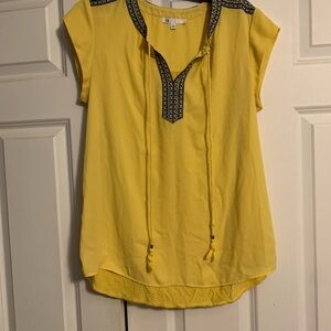 DR2 Yellow and Black Embroidered Blouse